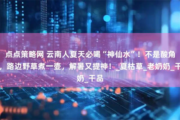 点点策略网 云南人夏天必喝“神仙水”！不是酸角汁，路边野草煮一壶，解暑又提神！_夏枯草_老奶奶_干品